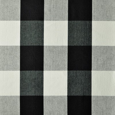 BIG CHECK 948 CHARCOAL Black COTTON Fire Rated Fabric Buffalo Check  Fire Retardant Print and Textured  Fabric